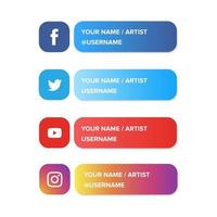 Rounded Social Media Lower Third Set vector
