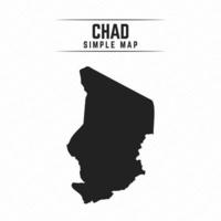 Simple Black Map of Chad Isolated on White Background vector