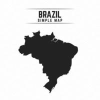 Simple Black Map of Brazil Isolated on White Background vector