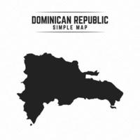 Mapa negro simple de República Dominicana aislado sobre fondo blanco. vector