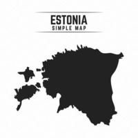 Mapa negro simple de Estonia aislado sobre fondo blanco. vector