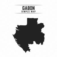 Simple Black Map of Gabon Isolated on White Background vector