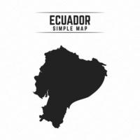 Mapa negro simple de Ecuador aislado sobre fondo blanco. vector