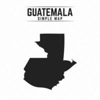 Mapa negro simple de Guatemala aislado sobre fondo blanco. vector