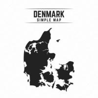 Simple Black Map of Denmark Isolated on White Background vector