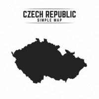 Simple Black Map of Czech Republic Isolated on White Background vector