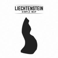 Simple Black Map of Liechtenstein Isolated on White Background vector