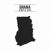 Mapa negro simple de Ghana aislado sobre fondo blanco. vector