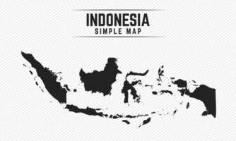 Simple Black Map of Indonesia Isolated on White Background