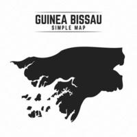 Simple Black Map of Guinea Bissau Isolated on White Background vector