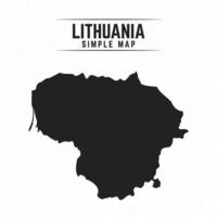 Simple Black Map of Lithuania Isolated on White Background vector