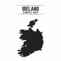 Mapa negro simple de Irlanda aislado sobre fondo blanco. vector