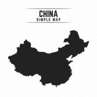 Simple Black Map of China Isolated on White Background vector