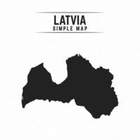 Simple Black Map of Latvia Isolated on White Background vector