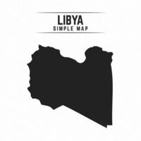 Simple Black Map of Libya Isolated on White Background vector