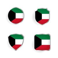 colección de etiquetas y distintivos del país de Kuwait vector