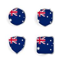 colección de etiquetas y distintivos del país de australia vector
