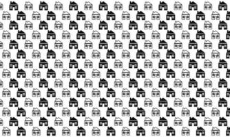 Black and White Home Seamless Pattern vector