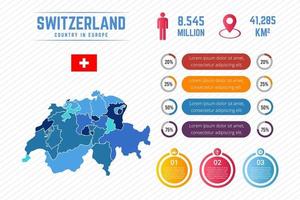 Plantilla colorida de infografía de mapa de Suiza vector