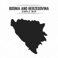 Simple Black Map of Bosnia and Herzegovina on White Background vector
