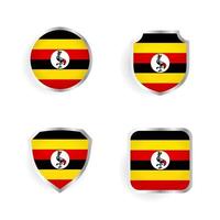 Uganda Country Badge and Label Collection vector