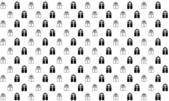 Black and White Gift Seamless Pattern vector