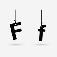 diseño abstracto de la letra f colgante vector