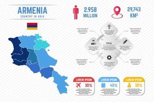 colorida plantilla de infografía de mapa de armenia vector