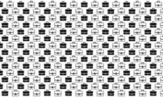 Black and White Business Briefcase Seamless Pattern vector