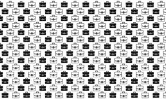 Black and White Business Briefcase Seamless Pattern vector