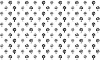 árbol blanco y negro de patrones sin fisuras vector