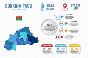 Colorful Burkina Faso Map Infographic Template vector