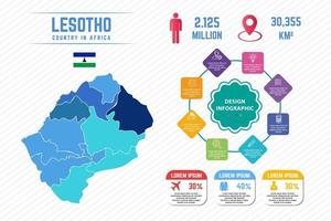 colorida plantilla de infografía de mapa de lesotho vector