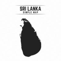 Mapa negro simple de Sri Lanka aislado sobre fondo blanco. vector