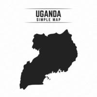 Mapa negro simple de Uganda aislado sobre fondo blanco. vector