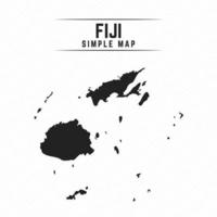 Simple Black Map of Fiji Isolated on White Background vector