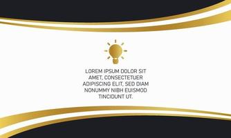 Modern Black and Gold Presentation Background With Curved Shapes vector