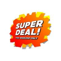 Super deal promotion label vector. vector