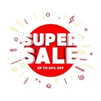 Super sale special offers and promotion banner. vector