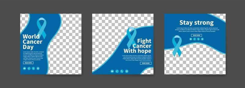 Social media post templates for world cancer day.