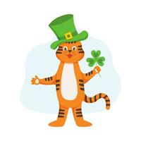 The character tiger cub in a green hat is. St. Patrick's Day