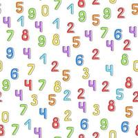 Seamless pattern of multicolored numbers on a white background vector