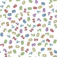 Seamless pattern of multicolored numbers on a white background vector