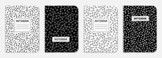 Cover template for notebook, notepad, set.