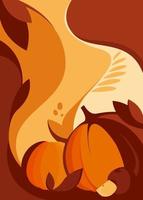 Thanksgiving poster with pumpkins. Holiday placard design. vector