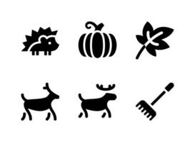 Simple Set of Autumn Related Vector Solid Icons