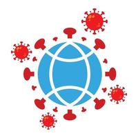 world polio day illustration. virus with globe illustration vector