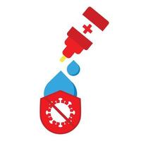 world polio day icon. vaccine with virus and shield icon vector