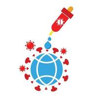 world polio day illustration. virus with vaccine and globe vector