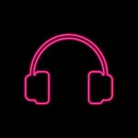 Glowing neon line Headphones icon vector